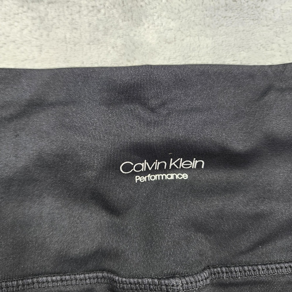 Calvin Klein Performance Leggings Womens S Black Wick Logo Ankle Yoga Workout - Picture 4 of 11